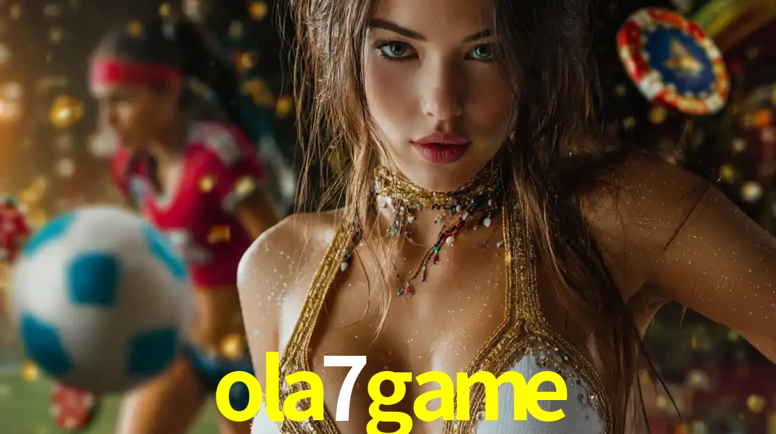 Mulher elegante representando a combinação de glamour e emoção das apostas esportivas, com uma jogadora de futebol ao fundo, destacando a ação no ola7game.